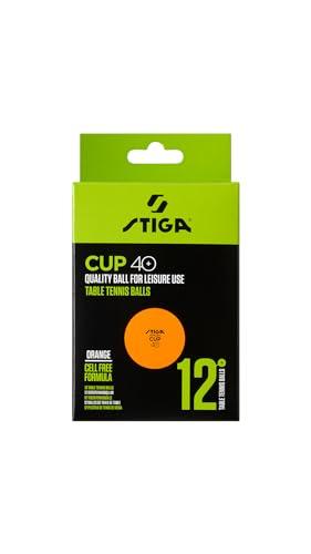 Stiga Palline da Ping Pong Cup 40+ ABS - Confezione da 12 Palline - Arancione