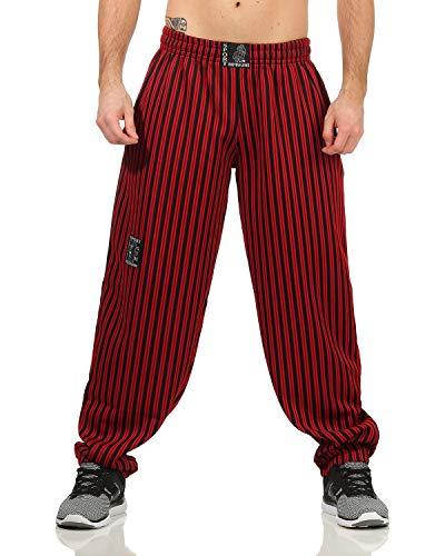 ZARMEXX, Pantaloni sportivi da uomo, lunghi, adatti per jogging, bodybuilding, palestra, sollevamento pesi e allenamento, Colore: rosso, M