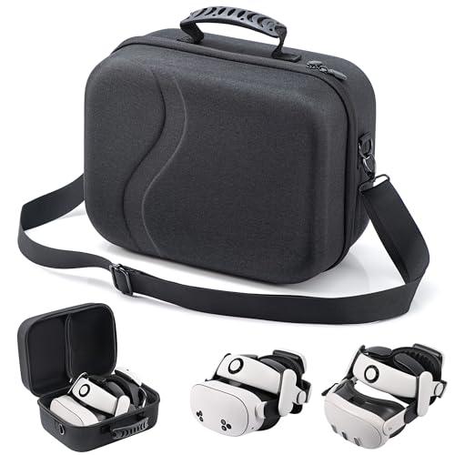 Grande custodia da trasporto per Meta Quest 3S, custodia da viaggio rigida compatibile con BOBOVR S3 Pro/Kiwi Battery Head Strap, Oculus Quest 3S Controller e altri accessori, grande borsa da viaggio