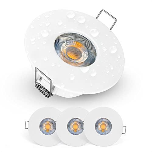 EMOS Exclusive Faretti LED da Incasso per Cartongesso 5W / 370 Lumen | Faretti da Incasso Bagno IP44 | Set di 3 pezzi Spot LED 3000K Luce Bianco Caldo, Rotondi e Ultra Piatti in Bianco