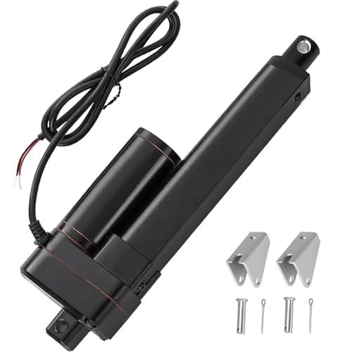 Jvnvlki Attuatore lineare 12 V 2000 N 100 mm lunghezza corsa IP65, impermeabile 8 mm/s, attuatore lineare con staffa di montaggio, per apriporta, tracker solare, sistema di sollevamento elettrico
