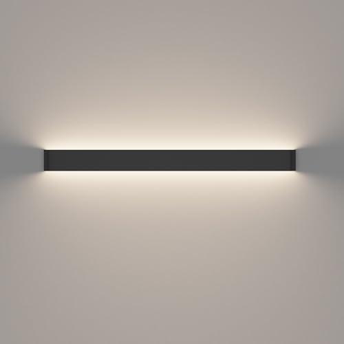 K-Bright 35W Lampada da Parete,IP 44 LED Applique da Parete con Stile Moderno Interni Lampada a Muro,3000K Bianco Caldo,4550 lumen,su giù il raggio di luce,Guscio bianco