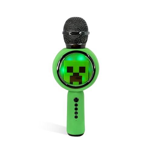 OTL Technologies Microfono karaoke Minecraft con altoparlante wireless e luci a LED