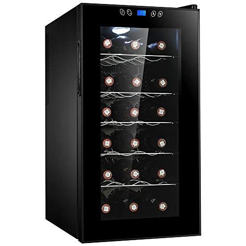Bakaji Cantina Refrigerante Bottiglie di Vino Cantinetta Frigo Elettrica con 18 Porta Bottiglie 52 Lt Potenza 70 W Doppia Temperatura Regolabile