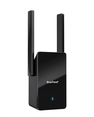BrosTrend WiFi 6 AX3000 Ripetitore WiFi Potente per Casa Copre fino a 204 ㎡, Dual Band WiFi Extender con 1 Porta Gigabit Ethernet, Range Amplificatore WiFi Potente Compatibile con Tutti i Box Internet