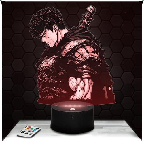 Lampephoto.fr - Lampada 3D Ber Serk Guts, Idea Regalo per Adolescenti, Accessorio Ber Serk Guts Manga Cartoni Animati Camera da Letto Ragazzo Decorazione Scrivania Idea Regalo Adolescente Natale TOP