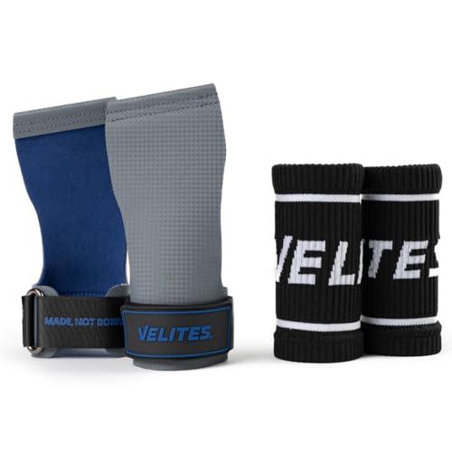 Velites I Guanti Cross Training Quad Ultra senza magnesio I Manopole Paracalli per Sollevamento Pesi I Per Atleti di Crosstraining o Ginnastica I Migliorare i Risultati Taglia M, Grigio.