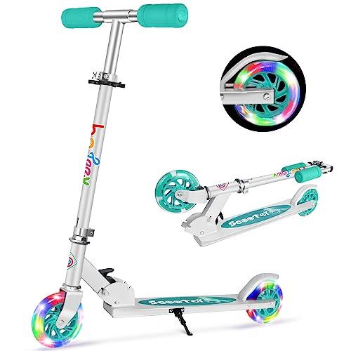 BELEEV V1 Monopattino per Bambino 2 Ruote con Supporto, 3 Monopattini per Bambini Regolabili in Altezza, Monopattino Scooter per Bambina con Il LED Illumina le Ruote per Ragazze e Ragazzo