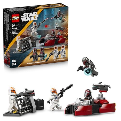 LEGO Star Wars 75449 Battle Pack Assedio di Mandalore - Gioco d'Azione con 2 Minifigure Mandaloriane e 2 Clone Trooper oltre a una Speeder Bike e Blaster - Regalo per Bambini da 6 Anni in su e Fan