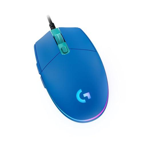 Logitech G G203 LIGHTSYNC Mouse Gaming con Illuminazione RGB, Personalizzabile, 6 Pulsanti Programmabili, Sensore per Gaming, Tracciamento a 8000 DPI, Peso Ridotto - Blu