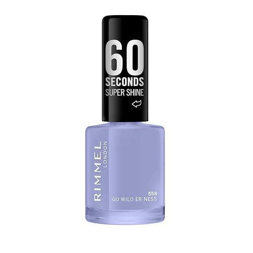 Rimmel London 60 Seconds Super Shine Smalto, Smalto asciugatura rapida, Colore vibrante, A lunga tenuta, 8 ml, 558 - Go Wild Ern Ness