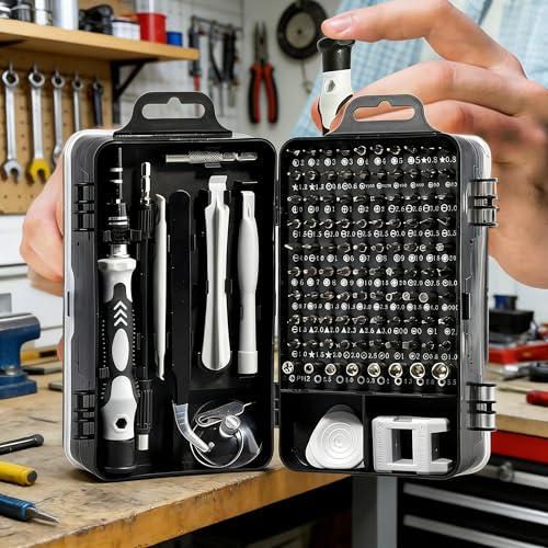 Set di cacciaviti 115 in 1, Set di cacciaviti di precisione, Kit di strumenti di riparazione professionale per telefono, computer, orologio, console, occhiali e dispositivi elettronici, regalo per