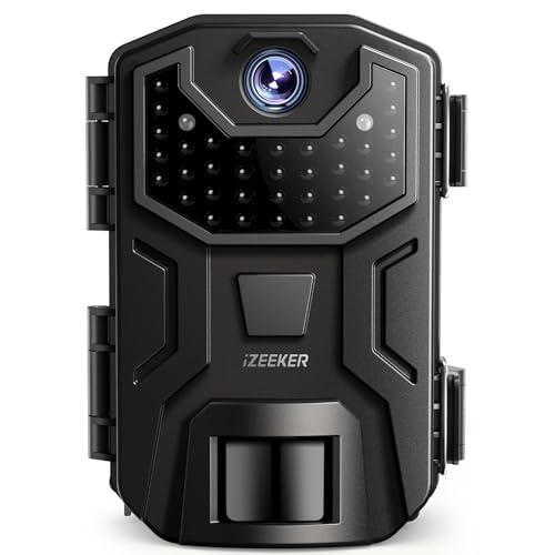 iZEEKER Fototrappola, 32MP HD Fotocamera Caccia con LED a Infrarossi Invisibili 940nm, Visione Notturna Attivata dal Movimento IP66 Impermeabile per Monitoraggio Fauna Sicurezza Interna