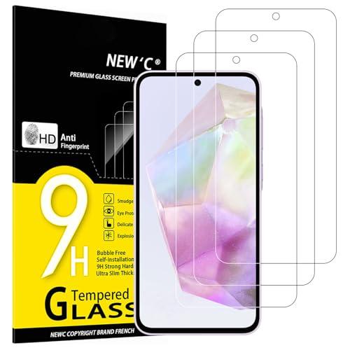 NEW'C 3 Pezzi, Vetro Temperato per Samsung Galaxy A56 5G / A36 5G, Pellicola Prottetiva Anti Graffio, Anti-Impronte, Senza Bolle, Durezza 9H, 0,33mm Ultra Trasparente, Ultra Resistente