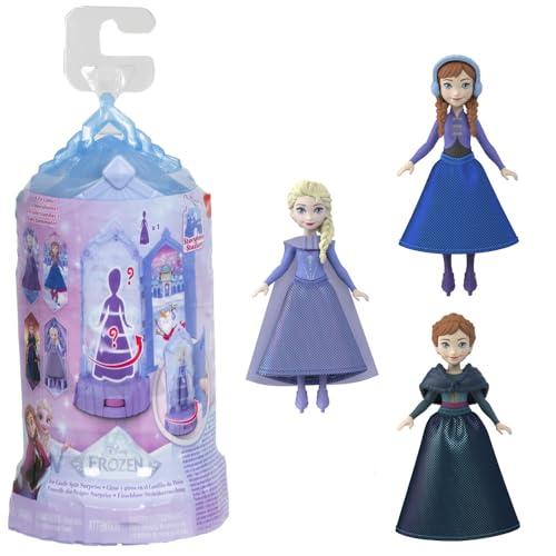 Mattel Disney Frozen - Castello di Ghiaccio, mini playset ispirato al film con bambola personaggio e sorpresa rotante incluse, giocattolo per bambini, 3+ anni, JCR90