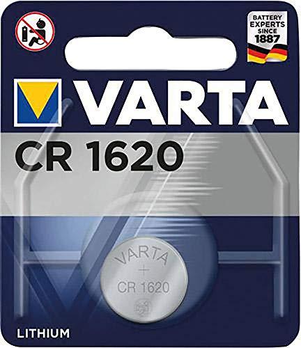 VARTA CR 1620, 6620101401, Batteria Litio a Bottone, Piatta, Specialistica, 3 Volts, Diametro 16mm, Altezza 2mm, confezione 1 pila