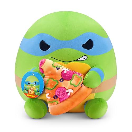 Snackles 35 cm Plush Teenage Mutant Ninja Turtles Edition by ZURU, Cuddly Squishy Comfort Plush with Teenage Mutant Ninja Turtles theme and Pizza Snack Accessory (Leonardo)