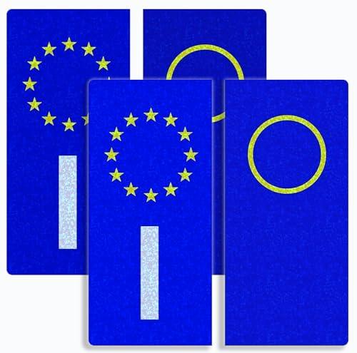 Longivia 4 PEZZI Adesivi Targa Auto Italiana RIFRANGENTI – Misura 4.5 x 9.8 cm - Adesivi Copri Targa Auto Ultra Resistente Pioggia Sole e raggi UV