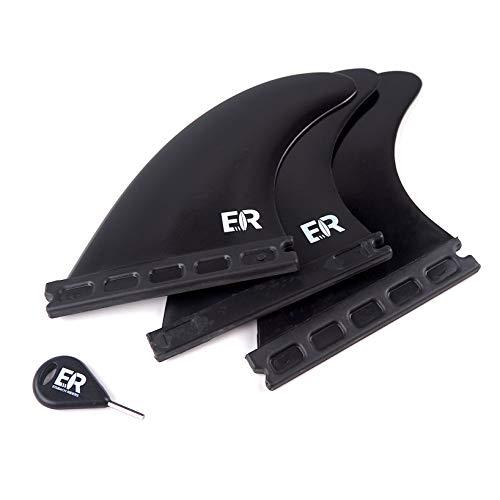 Eisbach Riders Future Surfboard Thruster Fin Set with Fin Key - Pinne per Tavola da Surf e SUP (Nero)