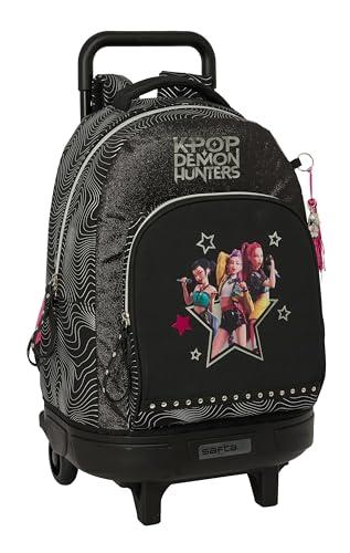 K-POP Demon Hunters - ENERGY - Zaino grande con ruote, compatto, rimovibile, ideale per bambini di diverse età, comodo e versatile, resistenza, 33 x 22 x 45 cm