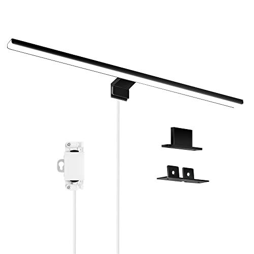 ERWEY LED Lampada da Specchio Nera per Bagno, 8W 60cm 680lm Bianco Freddo 6000K, Luce Specchio Bagno 230V Moderna 3 in 1 Installazione IP44 Impermeabile (600mm)