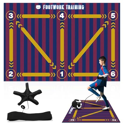 Tappetino da allenamento per calcio, tappetino da allenamento per tutti i livelli, tappetino antiscivolo per allenamento a piedi da calcio, attrezzatura per tutte le età per migliorare velocità, forza