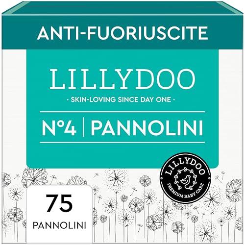 Pannolini LILLYDOO delicati sulla pelle - taglia 4 (9-14 kg), pacco scorta (75 unità), protezione contro le fuoriuscite, morbidi, senza profumi & lozioni e dermatologicamente testati