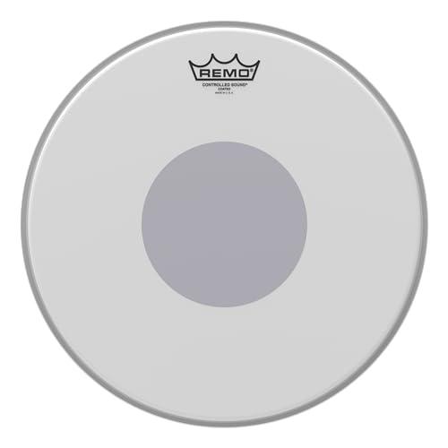 Remo, pelle di tamburo Rullante, controllo del suono, rivestimento nero, a pallini/Tom 14 Inches