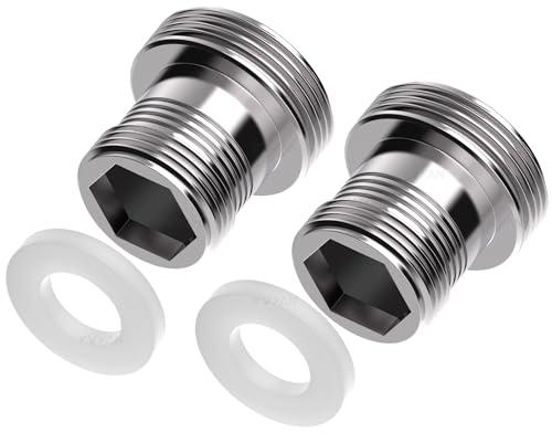 Yvyan Adattatore rubinetto M18 su M22-2 pezzi, adattatore filettato doppio per filettatura esterna M18 e M22 per cucina aeratore filtro acqua (M18-M22)