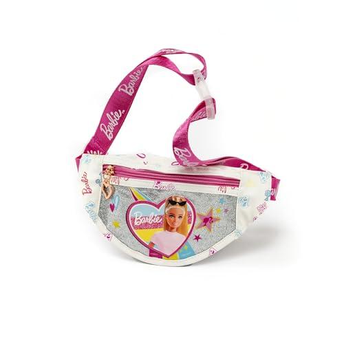 ODS - Barbie, Marsupio per Bambine con Tasca Frontale, Cerniera e Cintura Regolabile, Incluso 1 Foglio di Stickers Barbie, Accessorio Fashion in Ecopelle, Età Consigliata +3 Anni