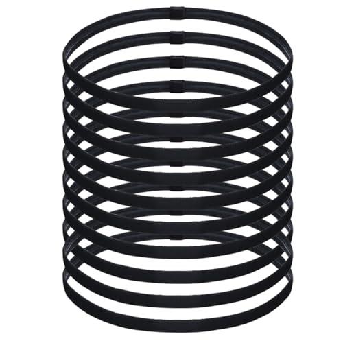 Chiluxendo 10 Pezzi Sportiva Fascia Capelli, Fascette Sottili Antiscivolo Donna, Fasce Elastiche Uomo, Headband Elastico, Cerchietto per Jogging, Running, Calcio, Yoga e Allenamento Sportivo(nero)
