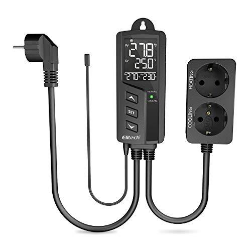 Elitech STC-1000Pro EUTermoregolatore Digitale Termostato Temperature Controller Dual Relay 220v Termostato Digitale con Sonda Per Acquari Rettili Riscaldatori