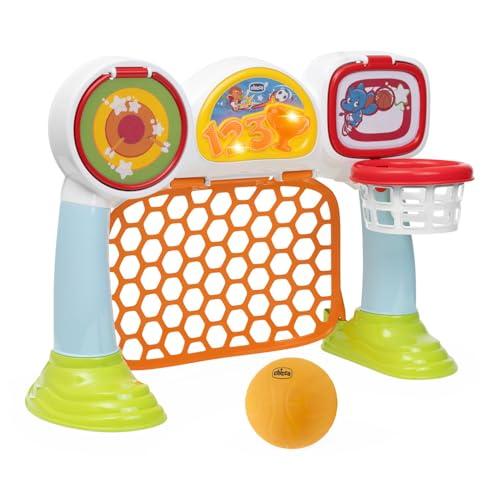 Chicco Gioco Multisport League, Gioco Elettronico e Interattivo, Canestro, Tabellone con Luci e Suoni, 3 Modalità di Gioco, Palla di Plastica Morbida Inclusa, Giochi per Bambini 2-5 Anni