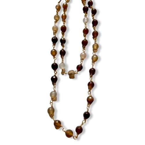 Collana lunga in pietrine dure