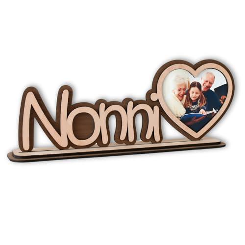 Cornice portafoto in legno con scritta nonni PERSONALIZZABILE con propria foto - idea regalo per i Nonni