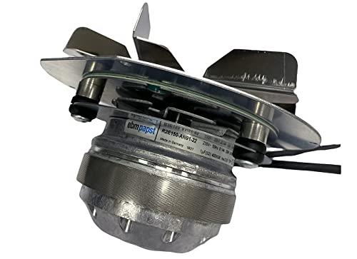 eRicambi Estrattore Aspiratore Fumi per Stufe a Pellet, con Encoder EBM R2E150-AN91-13, Ventola Ø 150mm, Potenza 32W, Giri fino a 2400 RPM, Portata Massima: di 185 m3/h