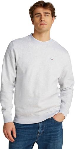 Tommy Jeans Tjm Reg S Flag Crew Dm0Dm20741, Felpa Pullover, Uomo, Grigio (Silver Grey Heather), L