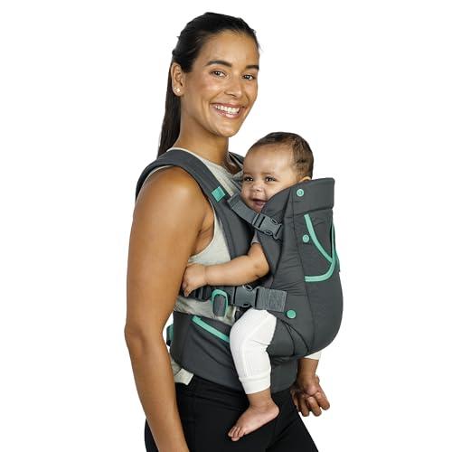 Infanitno Marsupio Carry On Active, Marsupio Ergonomico Multi-Tasche per Neonato e Toddler 3,6–18,1 kg con Spallacci Imbottiti, Spazio Portaoggetti su Cintura lombare, Essenziale Lista Nascita, Grigio