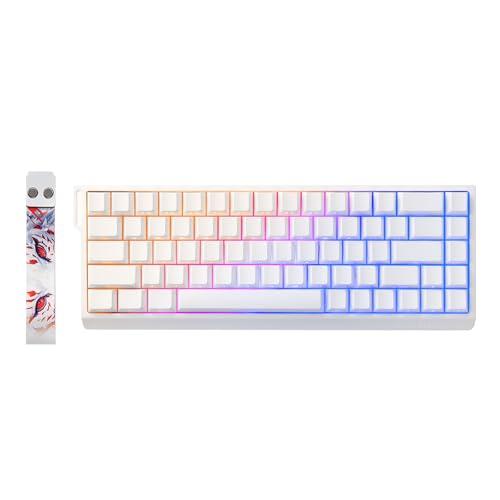 YUNZII x MADLIONS MAD68 HE Tastiera da gioco meccanica magnetica cablata a innesco rapido 60% Interruttori magnetici a effetto Hall ad azionamento regolabile, Keycaps RGB in PBT (bianco)