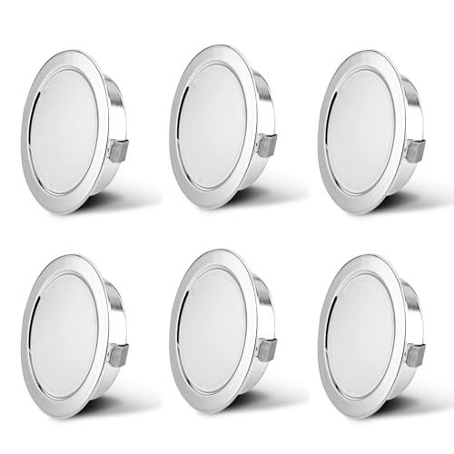 KYOTECH Faretto da incasso a LED, 230 V, G4, 3,5 W, 4000 K, bianco neutro, 260 lm, per mobili, da incasso, per cucina, foro 55-58 mm e 20 mm, set da 6