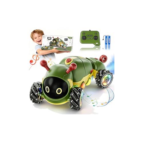 Kssvzz Macchina Telecomandata Bruchi con Musica,4WD Auto Telecomandata con Luci,Spray,360 Rotazione Auto RC Monster Stunt Car con 2 Batterie,Regalo Ragazzo Bambini da 3-9 Anni,Giocattoli Natale Regalo