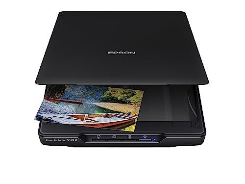 Epson Perfection V39 II - Scanner piatto per foto e documenti a colori con risoluzione ottica 4800 dpi, scansione su cloud, alimentazione USB e coperchio rimovibile