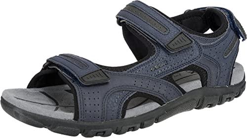 Geox Uomo Sandal Strada D, Sandali Uomo, Blu Grigio Navy Dk Grey, 41 EU