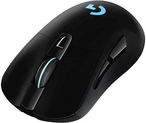 Logitech G G703 LIGHTSPEED Mouse Gaming Wireless, Sensore HERO 25K, LIGHTSYNC RGB, POWERPLAY-compatibile, Leggero 95 g e 10 g Opzionale, 25600 DPI, PC-Mac, Nero