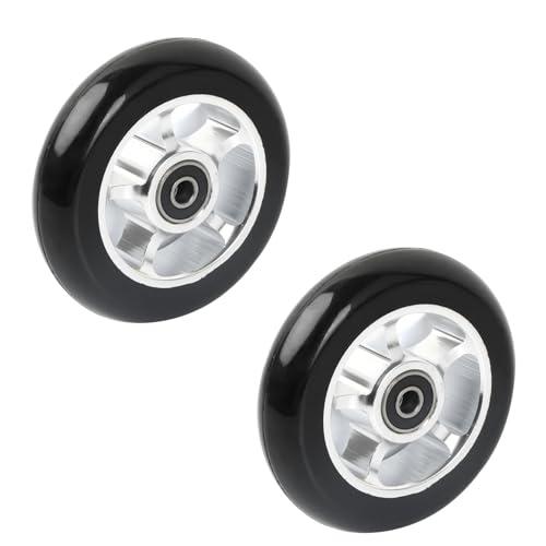 Granvoo 2 pezzi Ruote 100 mm per freestyle Scooter, Monopattino Freestyle Ricambio Rotelle, Ruote Carrello per Bagagli, Ruote Trolley Ricambio Alluminio, Ruote per Pattini in Linea Scooter 100 x 24mm