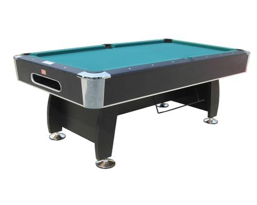 Tavolo da Biliardo Black Norman 8 Piedi - Pronto all'Uso, Design Elegante, Segnapunti Ad Incasso, Porta Stecche, Regolamentare