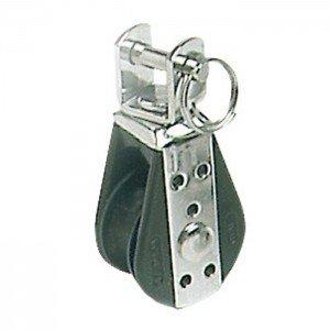 BOZZELLO INOX 1 PULEGGIA CON CAVALLOTTO GIREVOLE 22x6 VIADANA ACCESSORI BARCA VELA NAUTICA