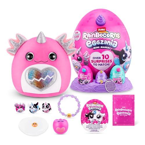 Rainbocorns ZURU Eggzania Mini Mania di ZURU Scatola da Scoprire con Peluche di Un Animale, Idea Regalo Perfetta per Bambine e Il Loro Gioco di Fantasia, Slime (Axolotl)