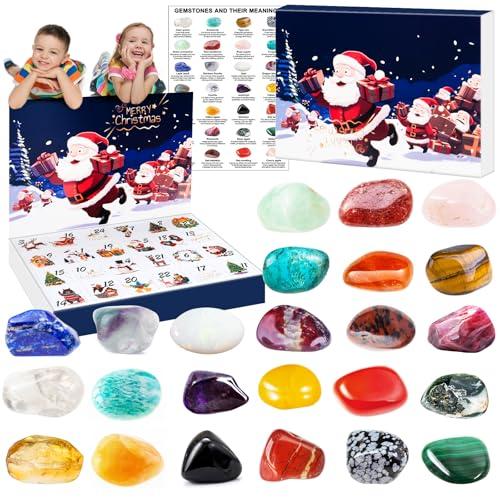 Ruryxel Calendario Avvento 2025 Cristalli per Bambini, Ca-lendario Avvento Gemme, 24 Giorni Sorprese per il Conto alla Rovescia, Calendario Av-vento Pietre Preziose, Natale Regalo per Bambini e Adulto