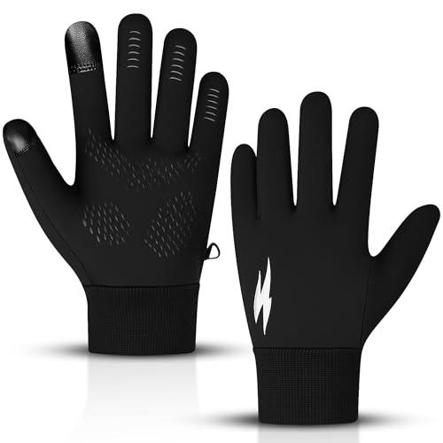 WESTWOOD FOX WFX Guanti termici invernali antivento guanti da corsa touch screen caldi antiscivolo in silicone guanti da ciclismo per uomo donna polsino elastico per guida, sci, corsa, calcio sport